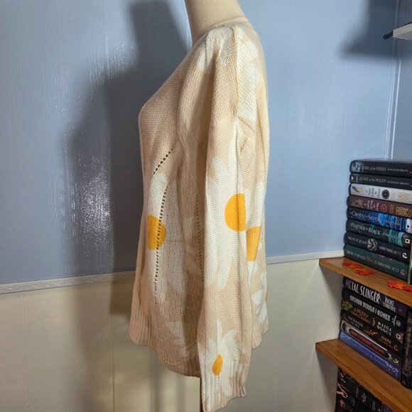 Miss Sparkling Small Daisy Tight Knit Longsleeve Casual Fall Winter Sweater - Picture 7 of 9